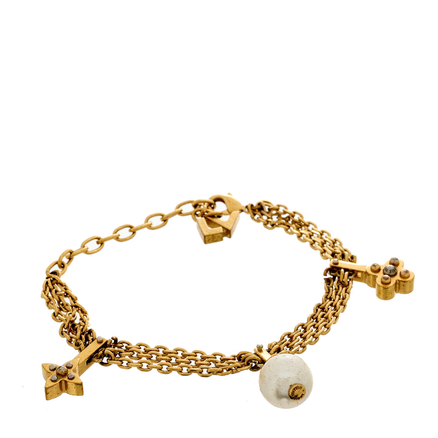 Louis Vuitton Pearl Charmy Bracelet Gold 3 of 3