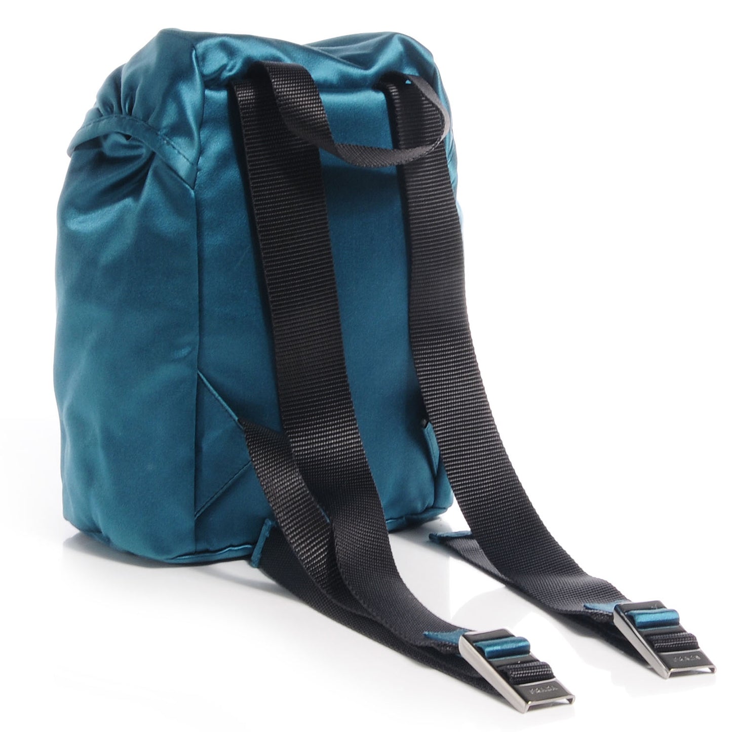 Satin Small Single Buckle Backpack Turchese