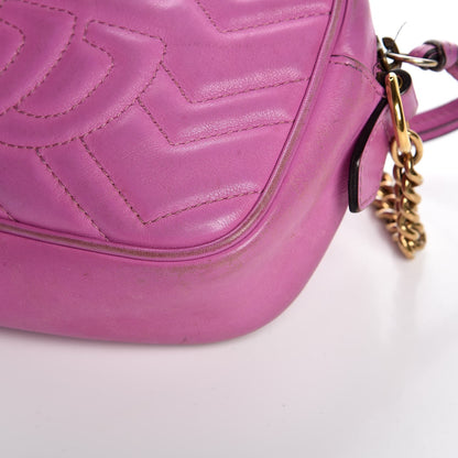Gucci Calfskin Matelasse Mini GG Marmont Chain Shoulder Bag Candy Mousse 17 of 21