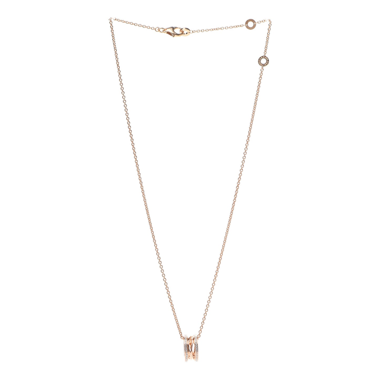 18K Rose Gold Diamond B.Zero1 Open Legends Pendant Necklace