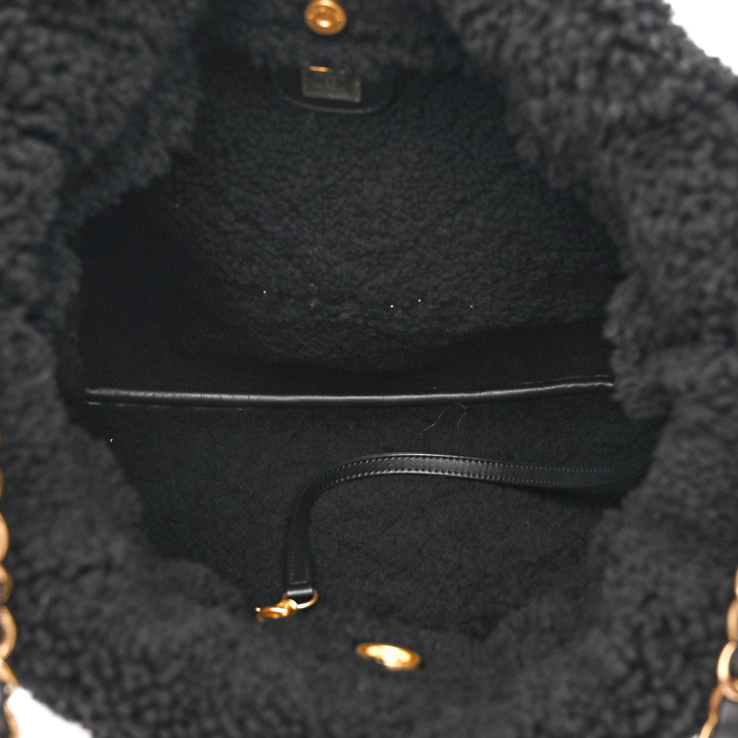 Chanel Aged Lambskin Shearling Quilted Small Chanel 22 Black 6 of 12