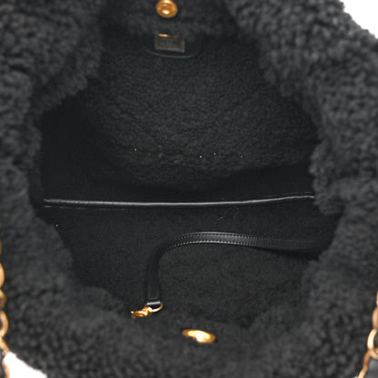 Chanel Aged Lambskin Shearling Quilted Small Chanel 22 Black 6 of 12