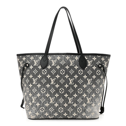 Louis Vuitton Denim Monogram Jacquard Neverfull MM  Grey 1 of 9