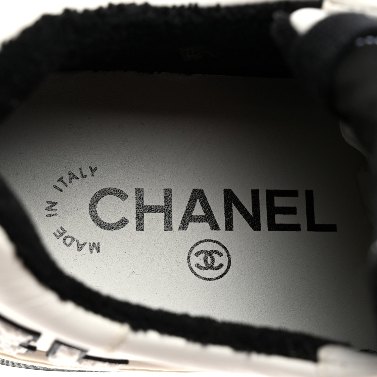 Chanel Calfskin Womens Logo Sneakers 35 Black White 6 of 10