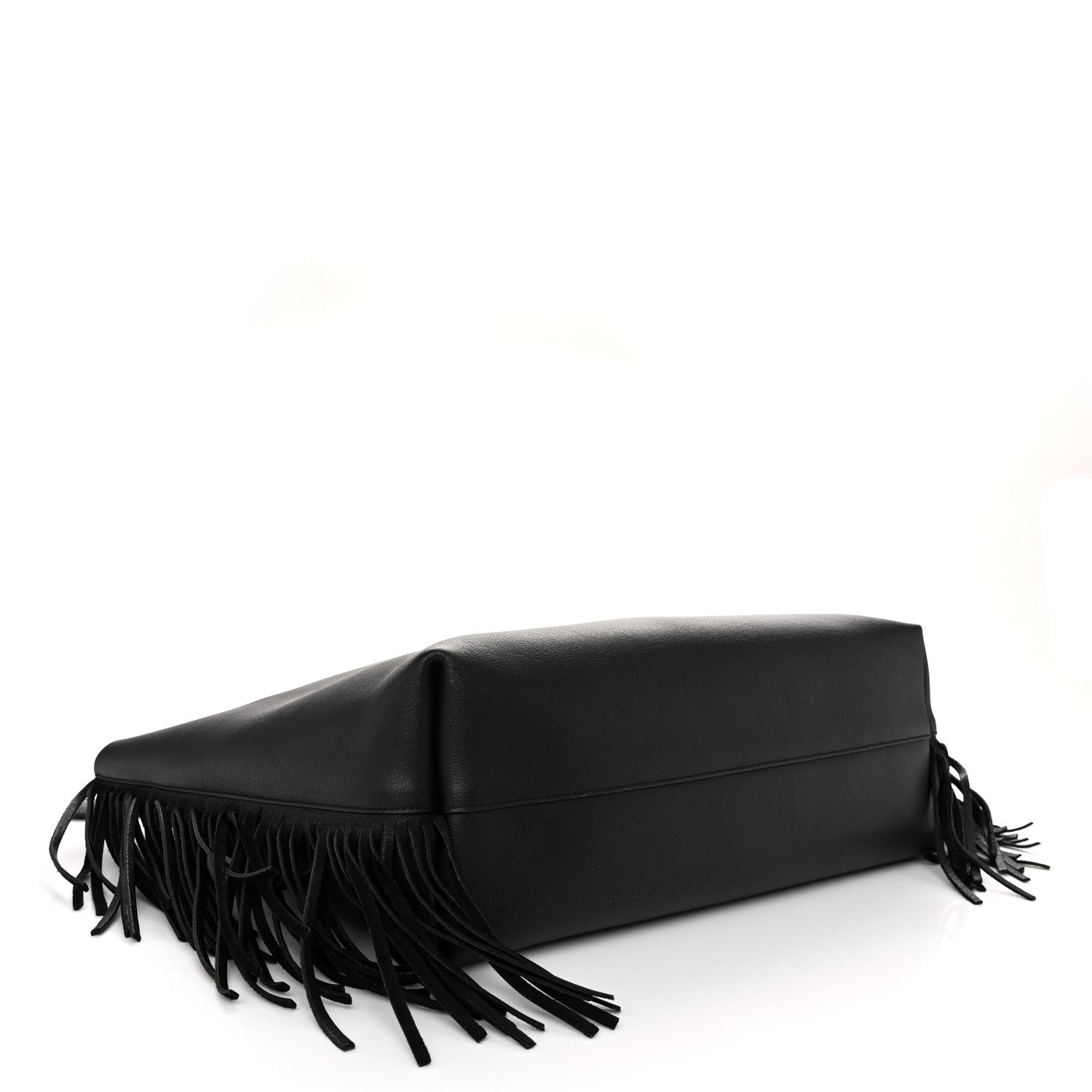 Saint Laurent Calfskin Large Fringe Shopping Tote Black 5 of 11