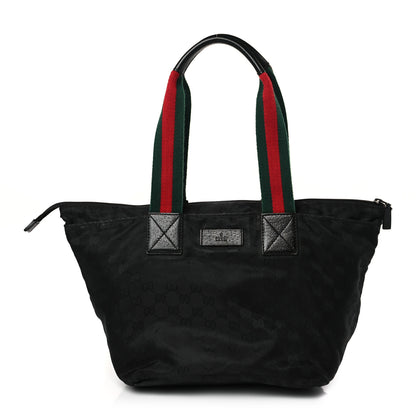 Gucci GG Monogram Medium Web Handle Bucket Tote Black 1 of 9