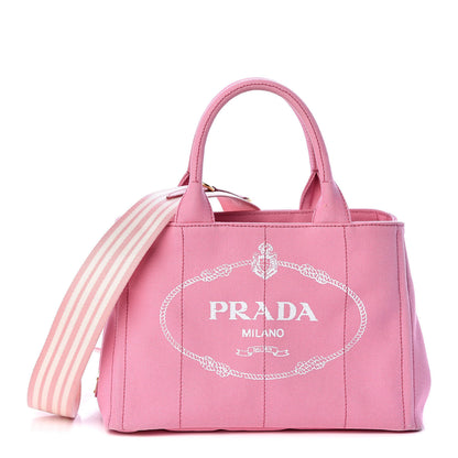 Prada Canapa Small Logo Tote Geranio White 1 of 8