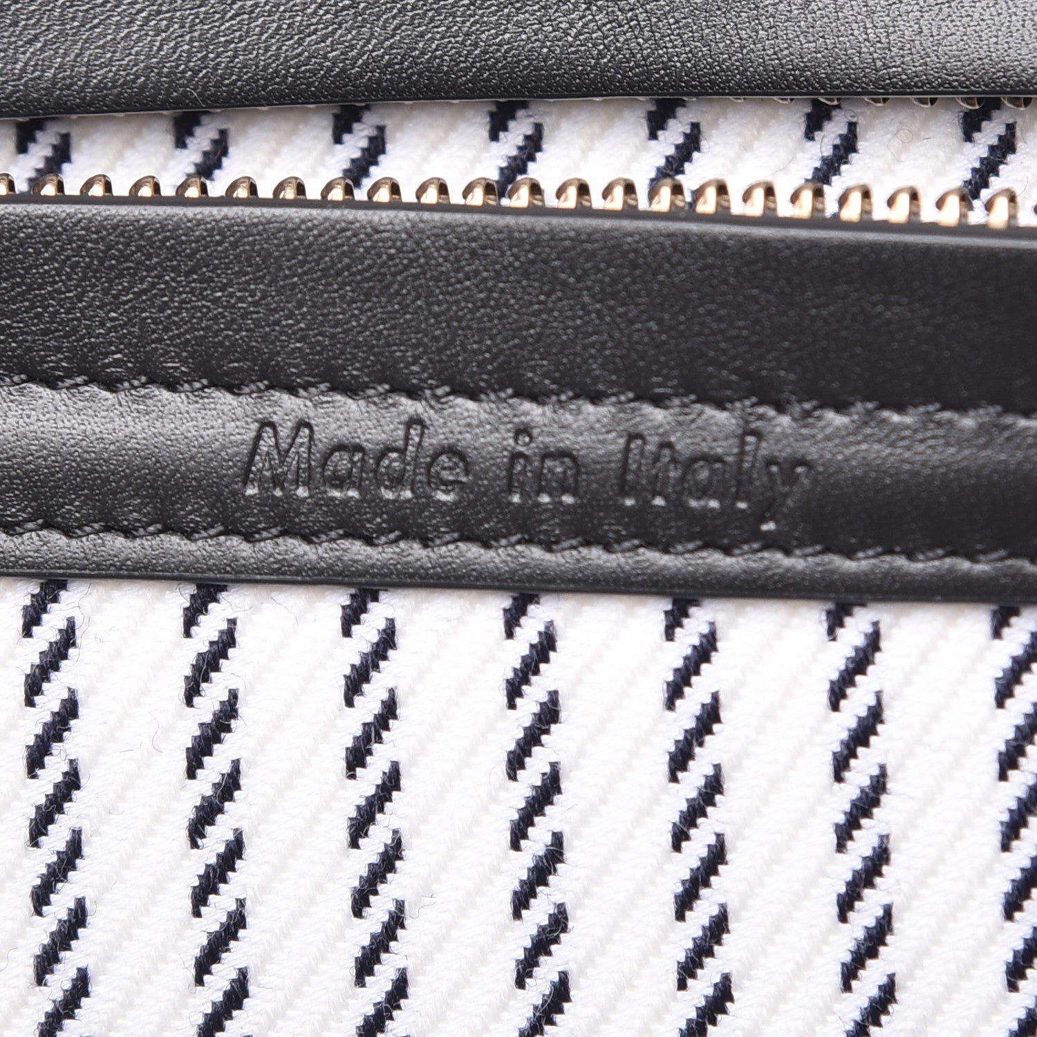 Celine Cotton Canvas Striped Medium Phantom Luggage White Navy 7 of 8