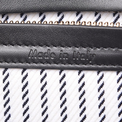 Celine Cotton Canvas Striped Medium Phantom Luggage White Navy 7 of 8