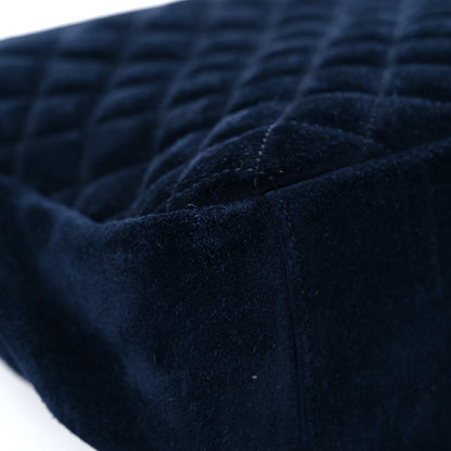 Saint Laurent Suede Mixed Matelasse Triquilt Large Monogram Envelope Satchel Navy Blue 10 of 17