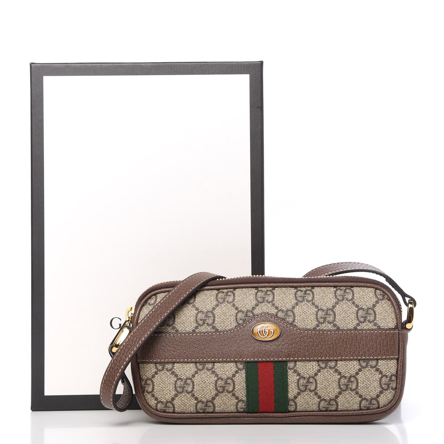 Gucci GG Supreme Monogram Web Mini Ophidia GG Bag Brown 11 of 11