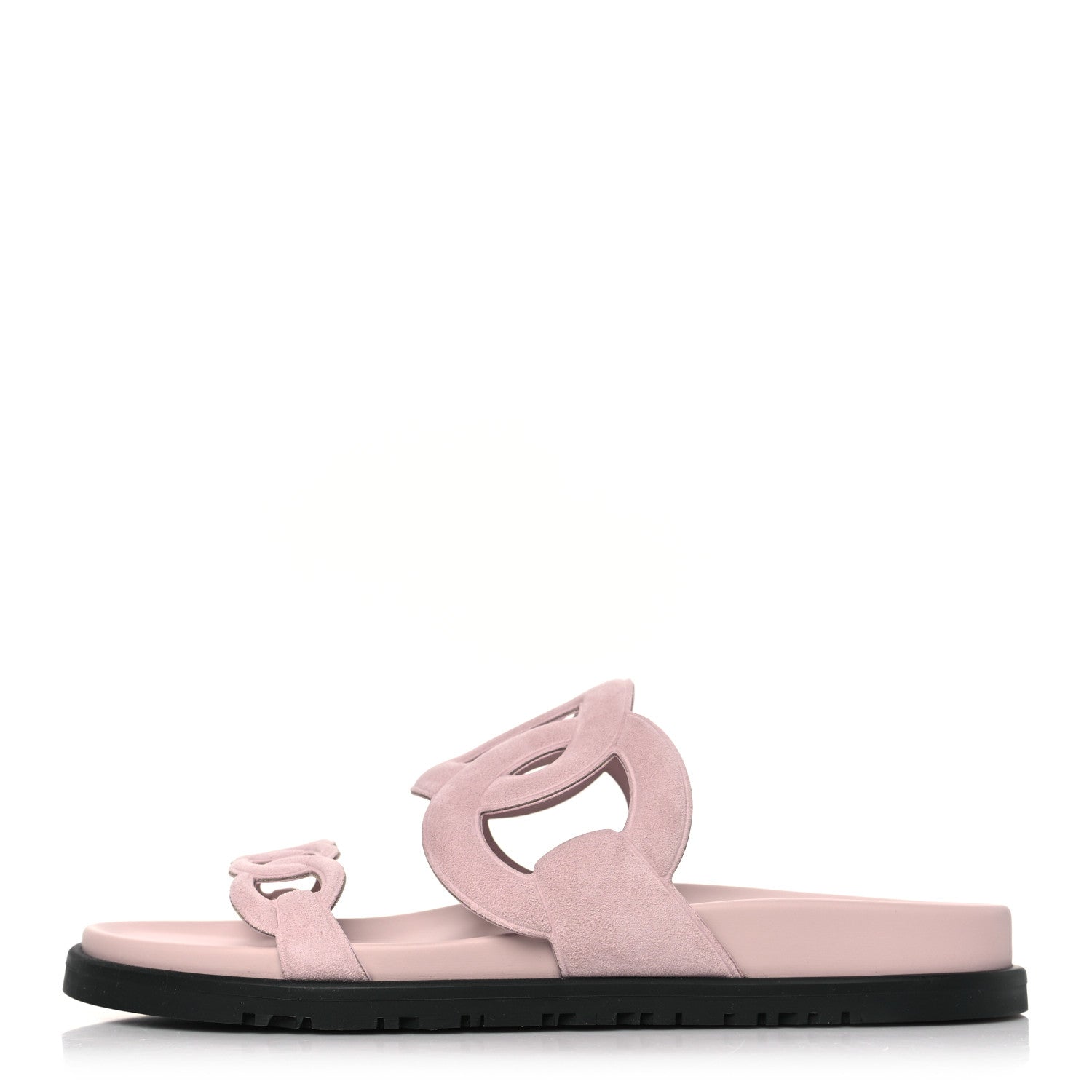 Hermes Suede Goatskin Extra Sandals 38.5 Rose Porcelain 1 of 9