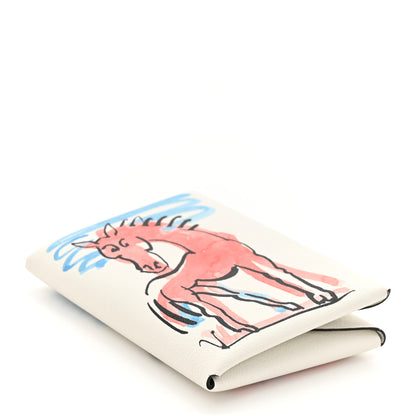 Hermes Swift Spring Horse Calvi Duo Card Case White 4 of 8