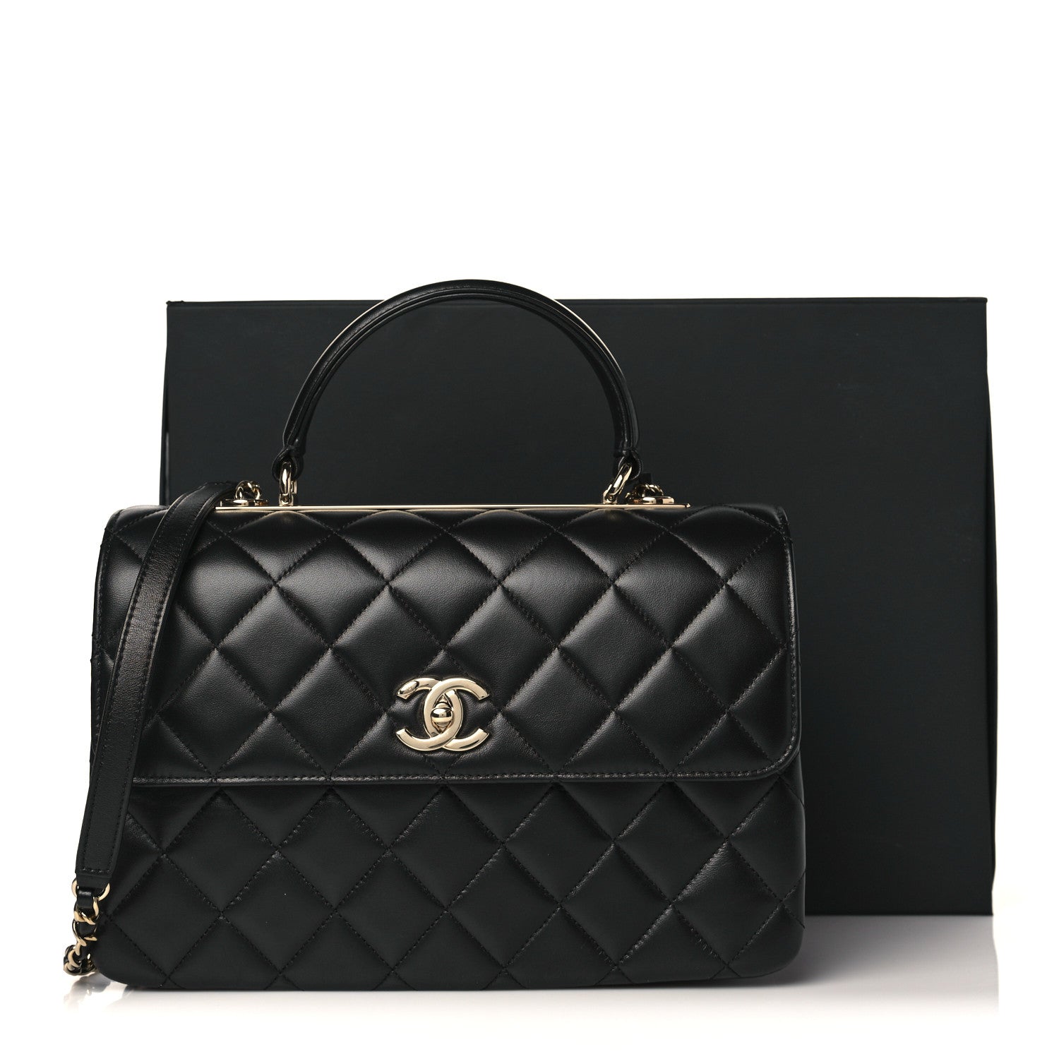Chanel Lambskin Quilted Medium Trendy CC Flap Dual Handle Bag Black 9 of 9
