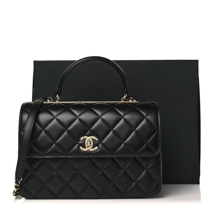 Chanel Lambskin Quilted Medium Trendy CC Flap Dual Handle Bag Black 9 of 9