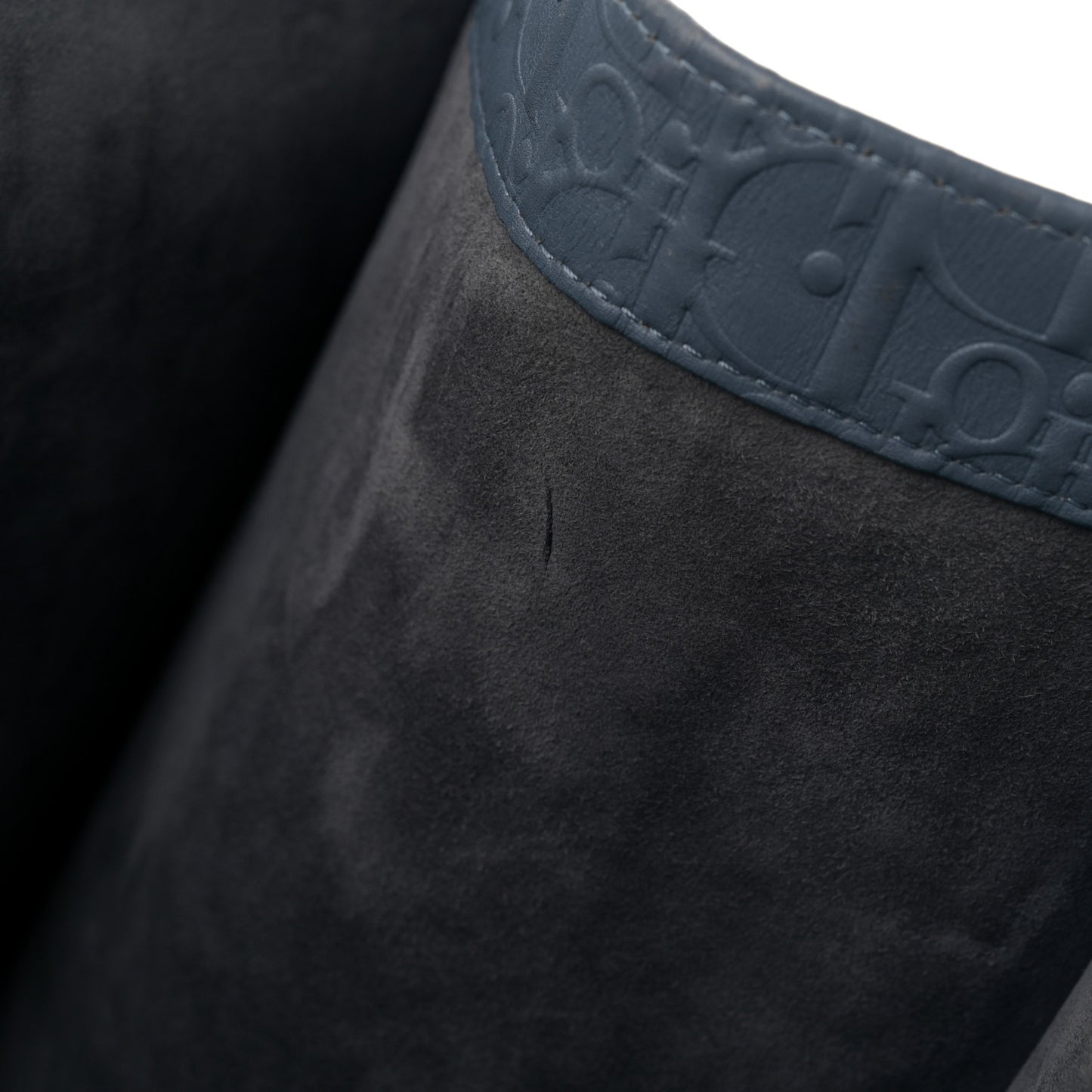 Oblique Calfskin Embossed Book Tote Denim Blue
