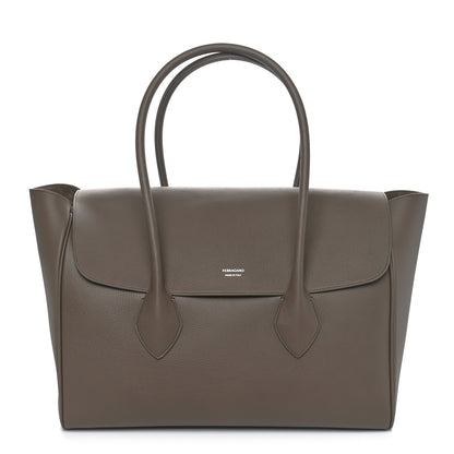 Salvatore Ferragamo Calfskin East West Tote Bag Clay 1 of 10