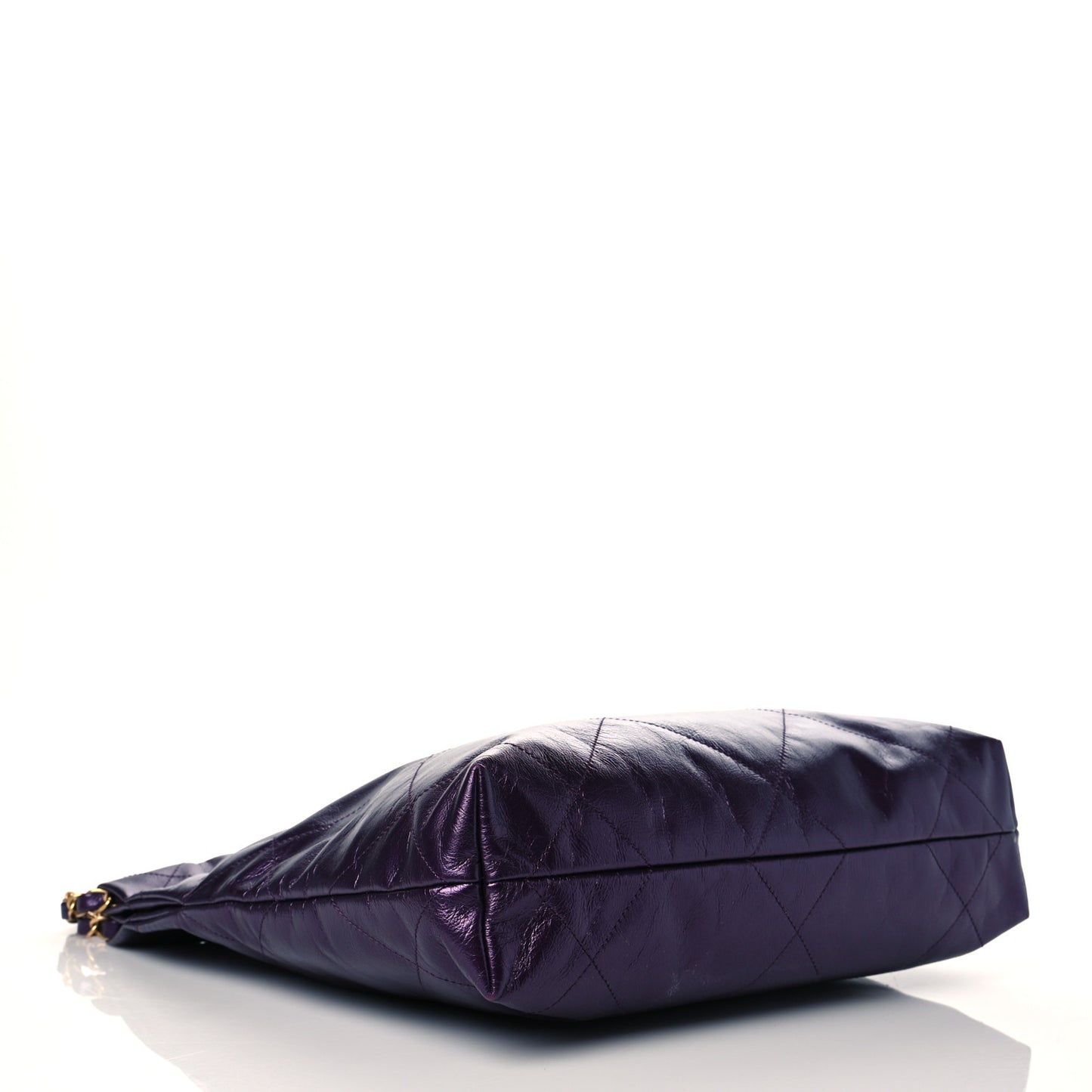 Metallic Calfskin Quilted Small Chanel 22 Purple
