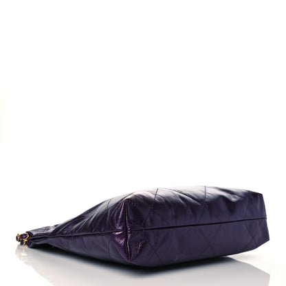 Chanel Metallic Calfskin Quilted Small Chanel 22 Purple 5 of 10