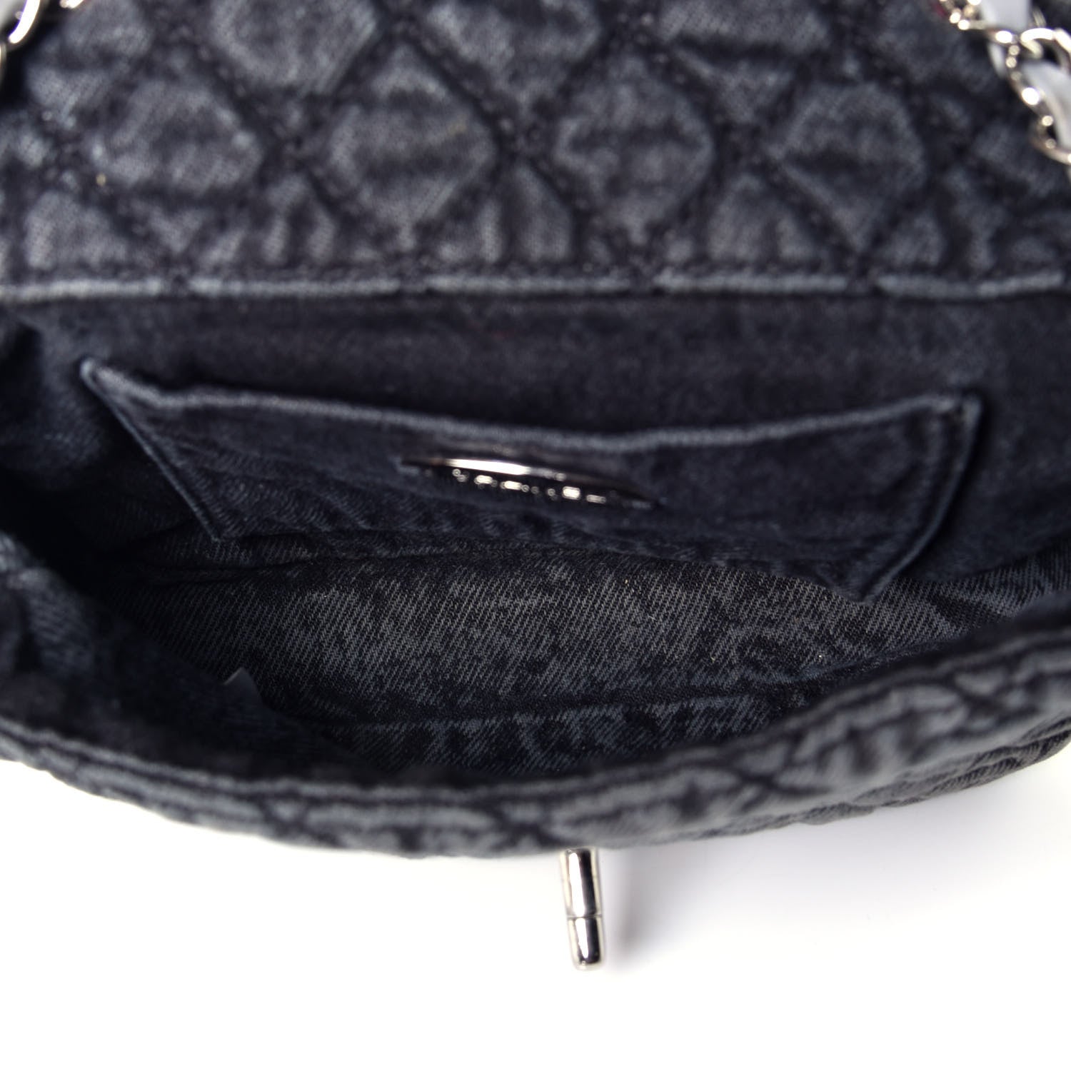 Chanel Washed Denim Quilted Small Denimpression Flap Grey Black 5 of 10