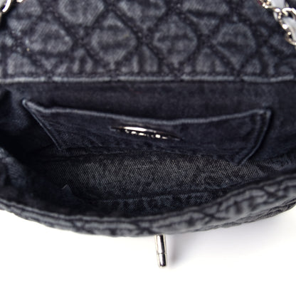 Chanel Washed Denim Quilted Small Denimpression Flap Grey Black 5 of 10