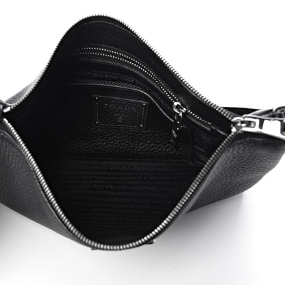 Prada Vitello Daino Crossbody Bag Black 5 of 9
