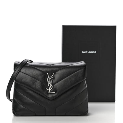 Saint Laurent Calfskin Y Quilted Monogram Toy Loulou Crossbody Bag Black 13 of 13