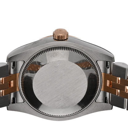 Rolex Stainless Steel 18K Everose Gold Diamond 31mm Oyster Perpetual Datejust Watch Black 178271 4 of 4