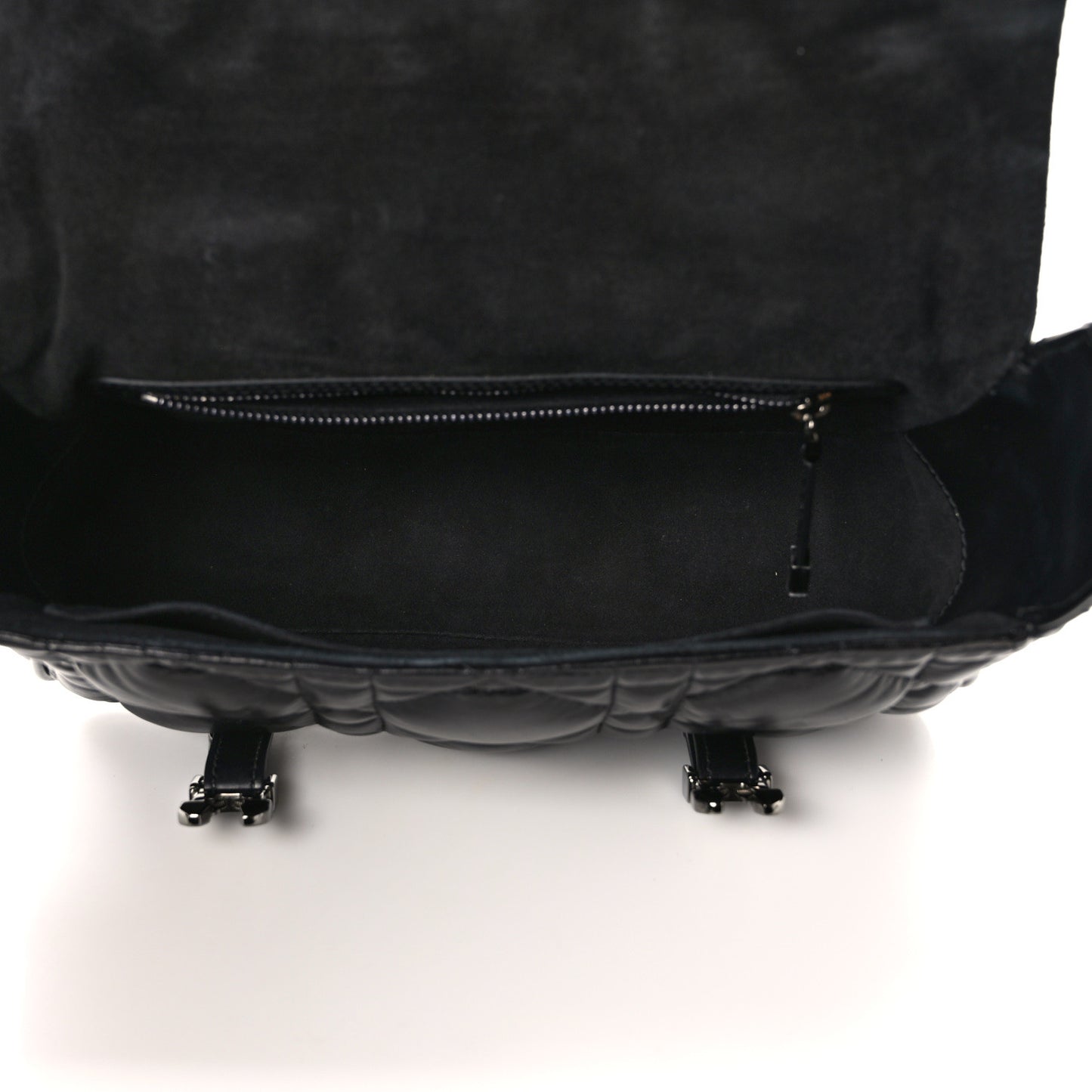 Calfskin Macrocannage Small Diorcamp Messenger Black