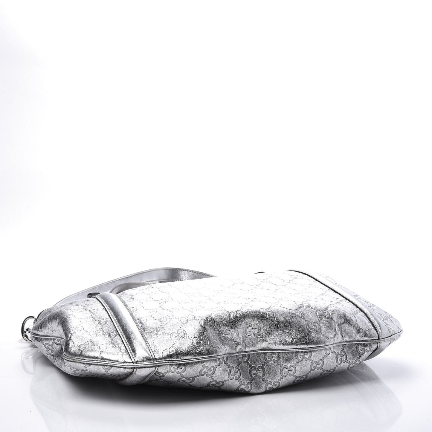 Metallic Guccissima Medium Britt Tote Silver