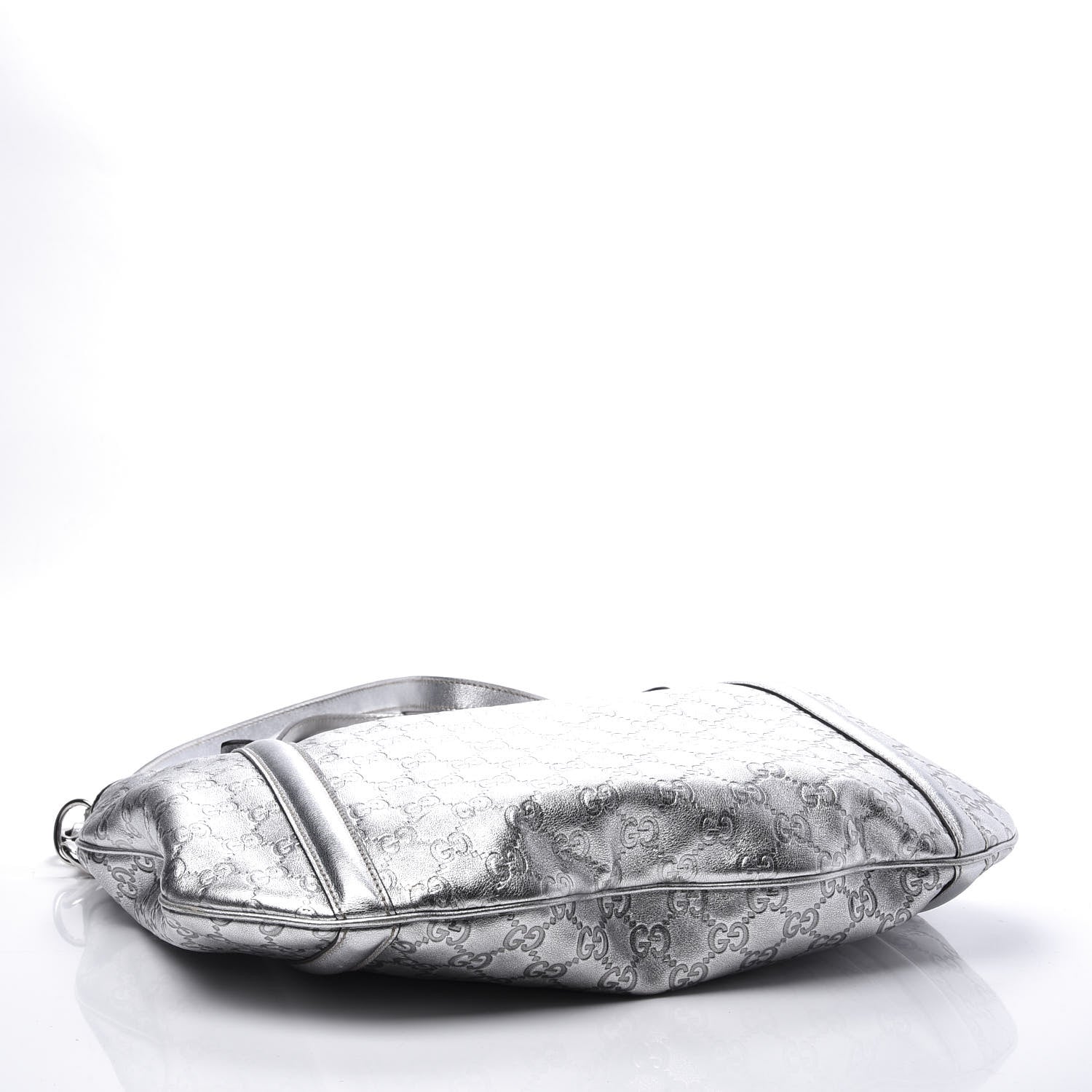 Gucci Metallic Guccissima Medium Britt Tote Silver 3 of 12