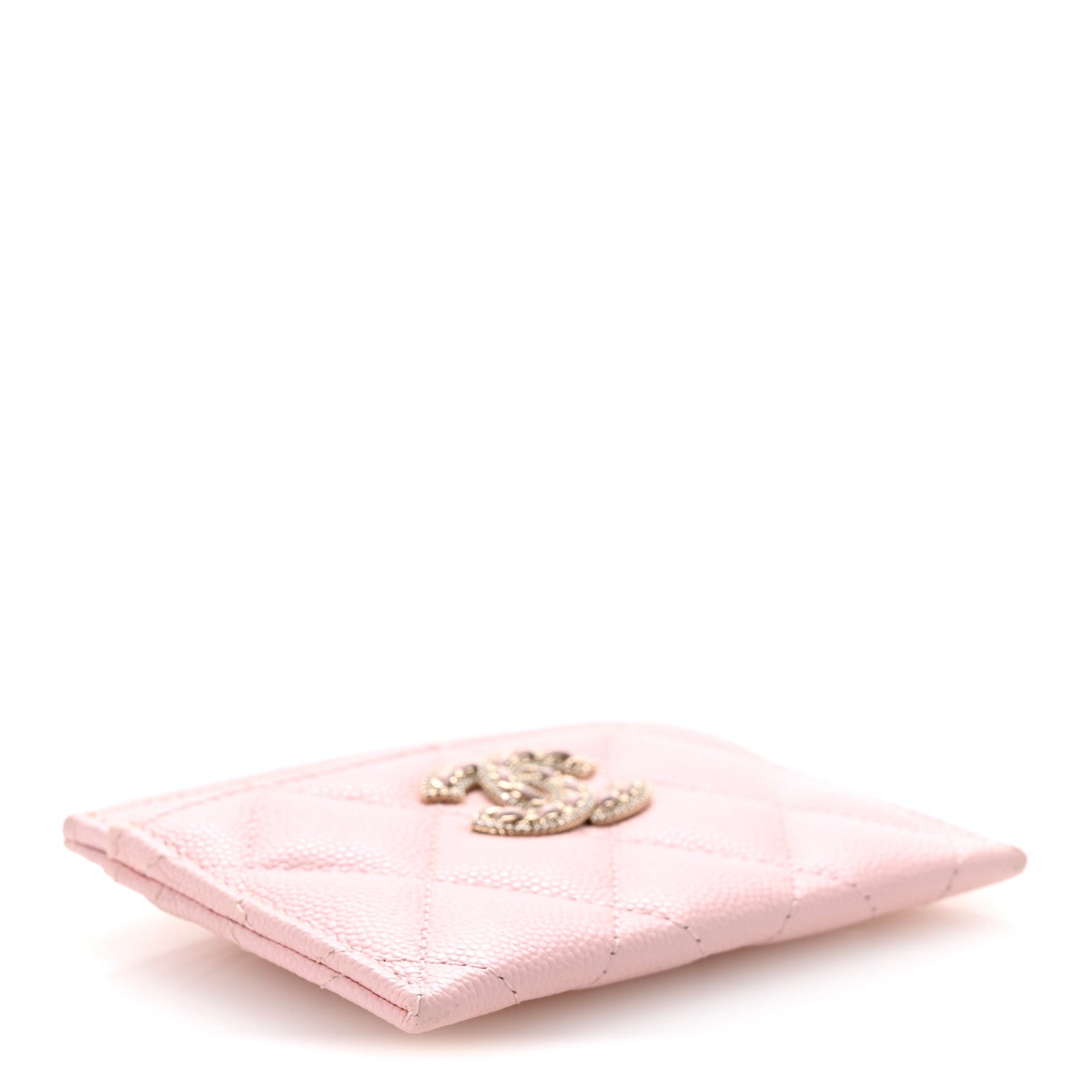 Chanel Caviar Quilted Crystal Card Holder Pink 4 of 10
