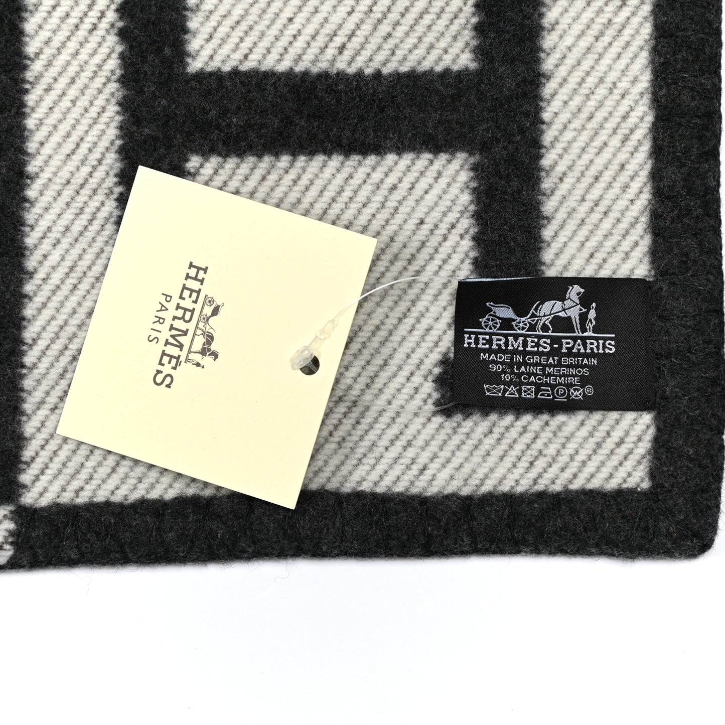 Wool Cashmere Avalon Blanket Ecru Gris Fonce
