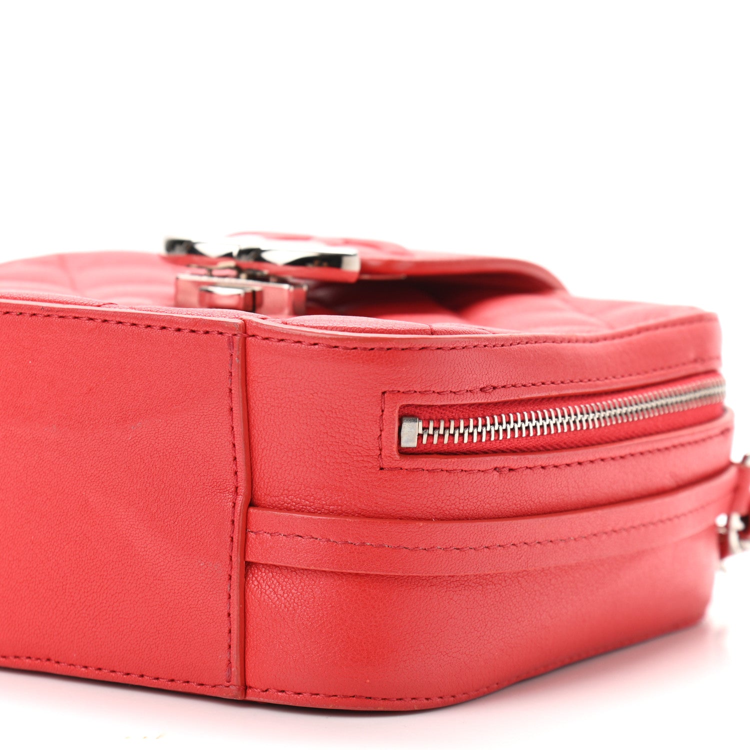 Chanel Lambskin Quilted Mini CC Box Camera Bag Red 6 of 14