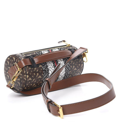 Burberry E-Canvas Monogram Stripe The Barrel Bag Bridle Brown 2 of 10