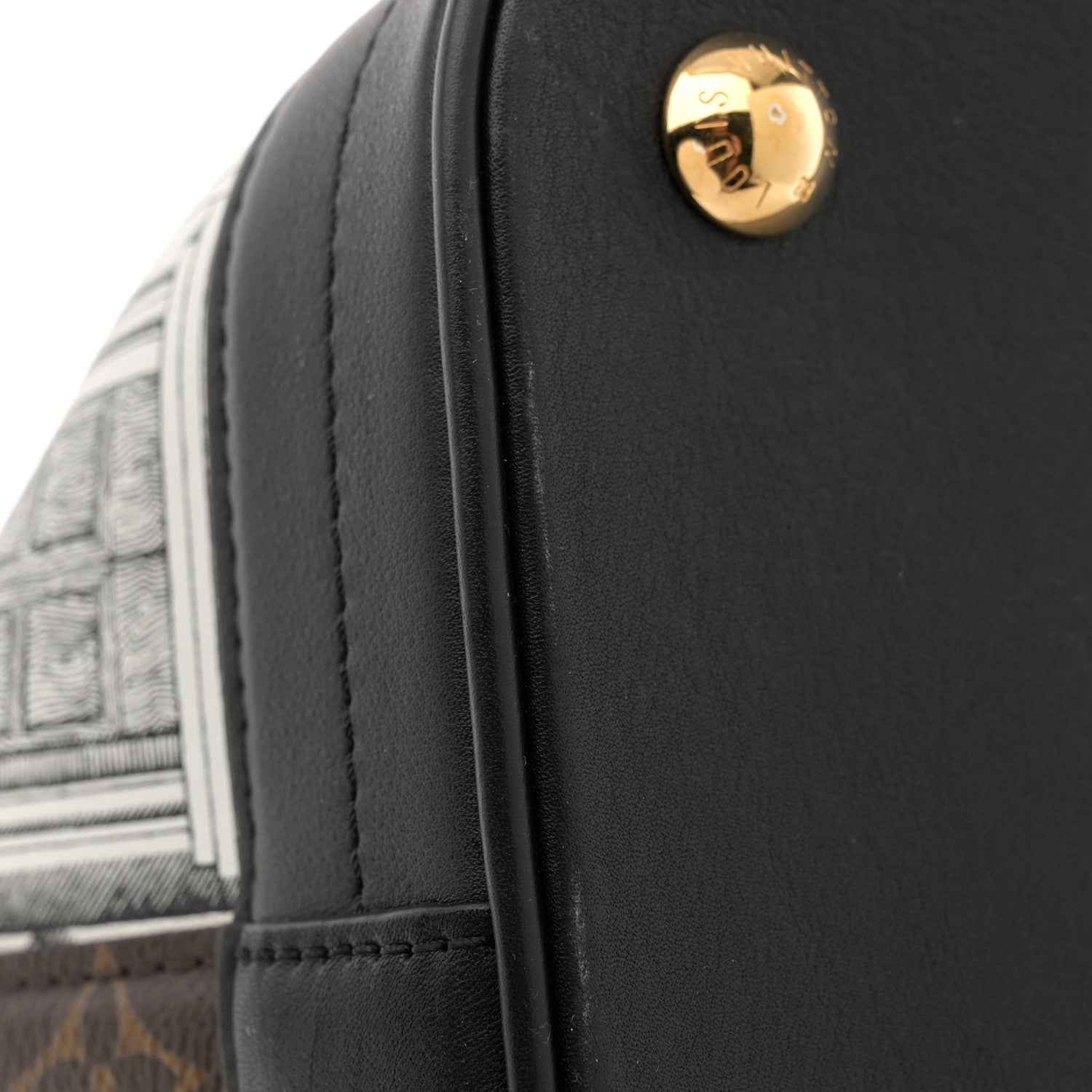 Louis Vuitton X FORNASETTI Calfskin Architettura Noe MM Black White 10 of 10