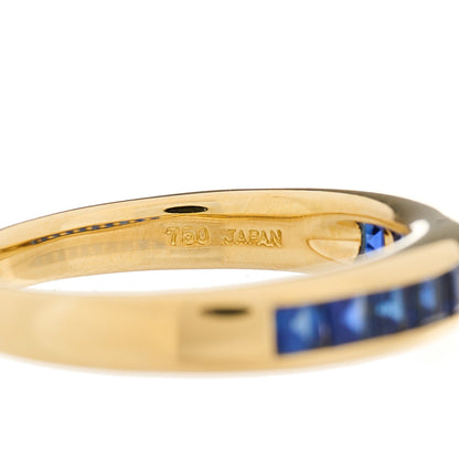 Tiffany 18K Yellow Gold Blue Sapphire 4mm Band Ring 54 6.75 4 of 4