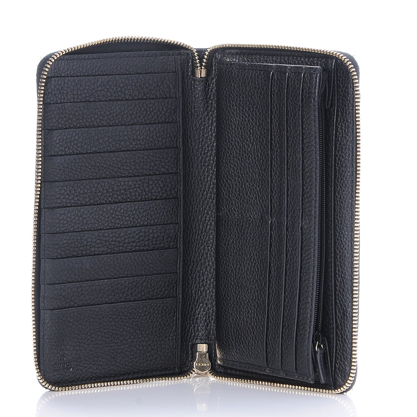 Calfskin Soho Zip Around Wallet Black