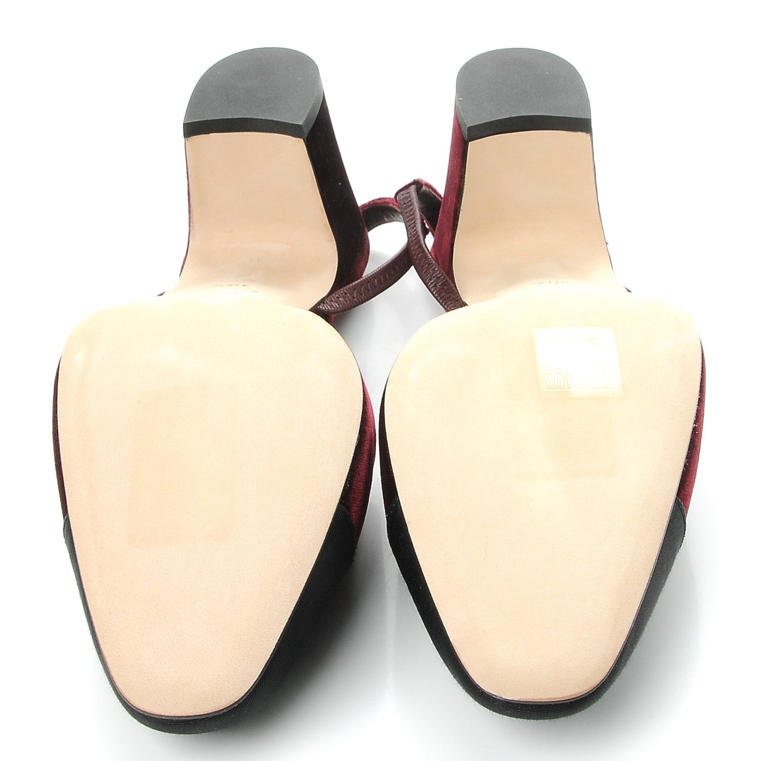 Chanel Velvet Grosgrain Cap Toe CC Slingback Pumps 40.5 Burgundy Black 5 of 9