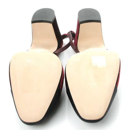 Chanel Velvet Grosgrain Cap Toe CC Slingback Pumps 40.5 Burgundy Black 5 of 9