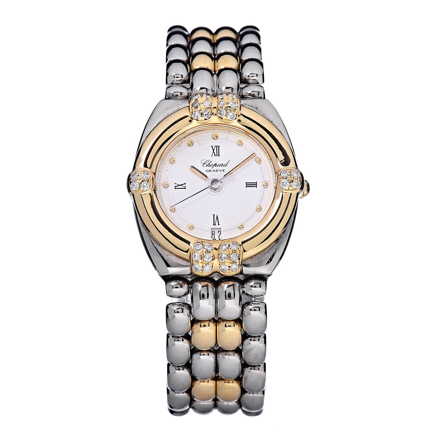 Stainless Steel 18K Yellow Gold Diamond 23mm Gstaad Quartz Watch