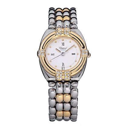 Chopard Stainless Steel 18K Yellow Gold Diamond 23mm Gstaad Quartz Watch 1 of 6