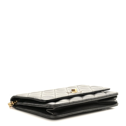 Chanel Metallic Calfskin Quilted 2.55 Reissue Wallet On Chain WOC Grey 4 of 9