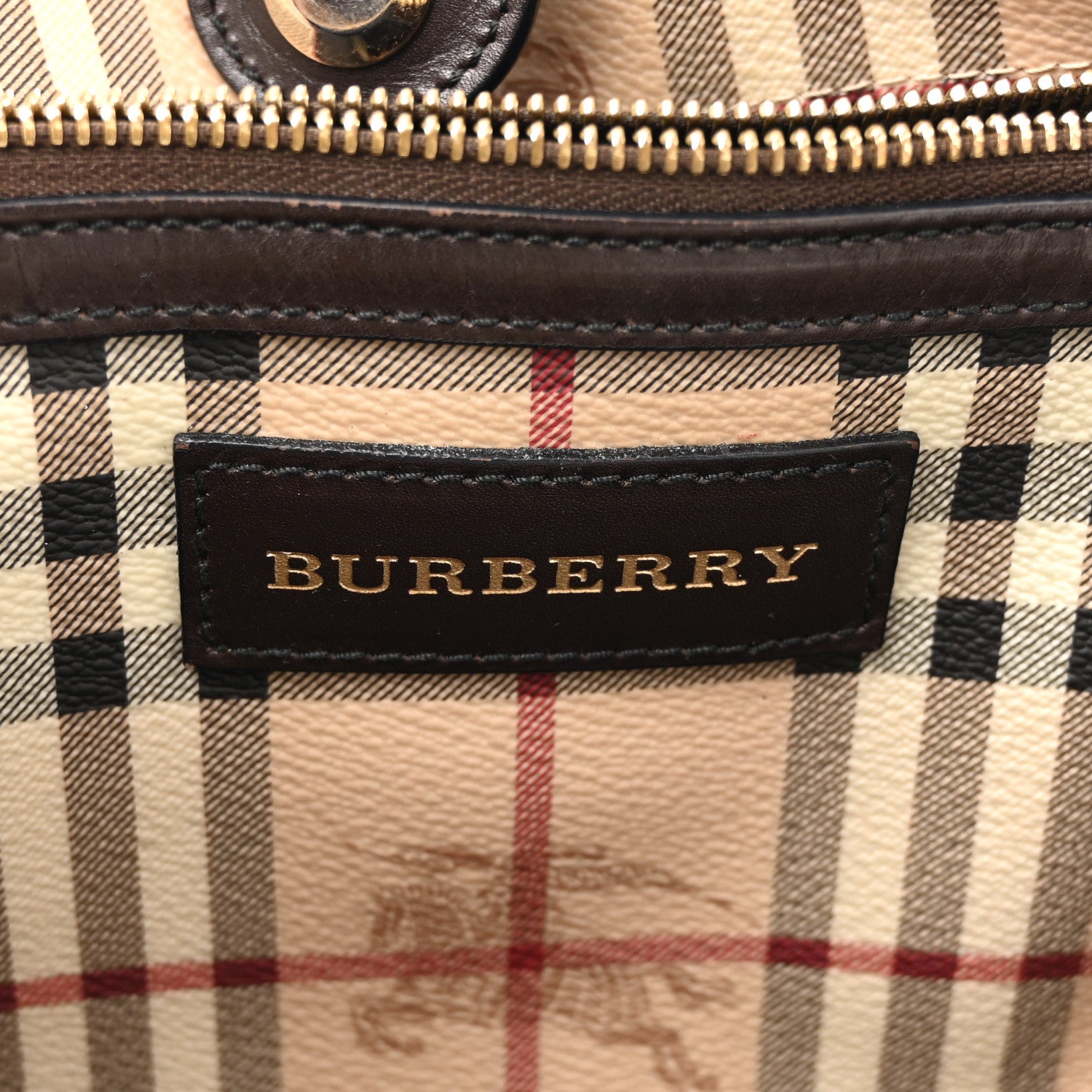 Burberry Haymarket Check Small Canterbury Tote Chocolate 1846460