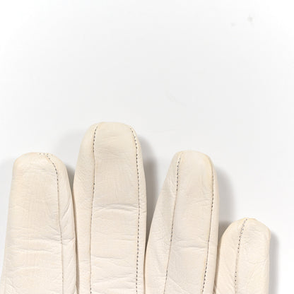 Chanel Lambskin Gloves 7.5 White 7 of 8