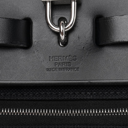 Hermes Military Toile Vache Hunter Herbag Zip PM 31 Black 7 of 10