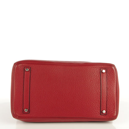 Hermes Taurillon Clemence Birkin 35 Rouge H 16 of 19