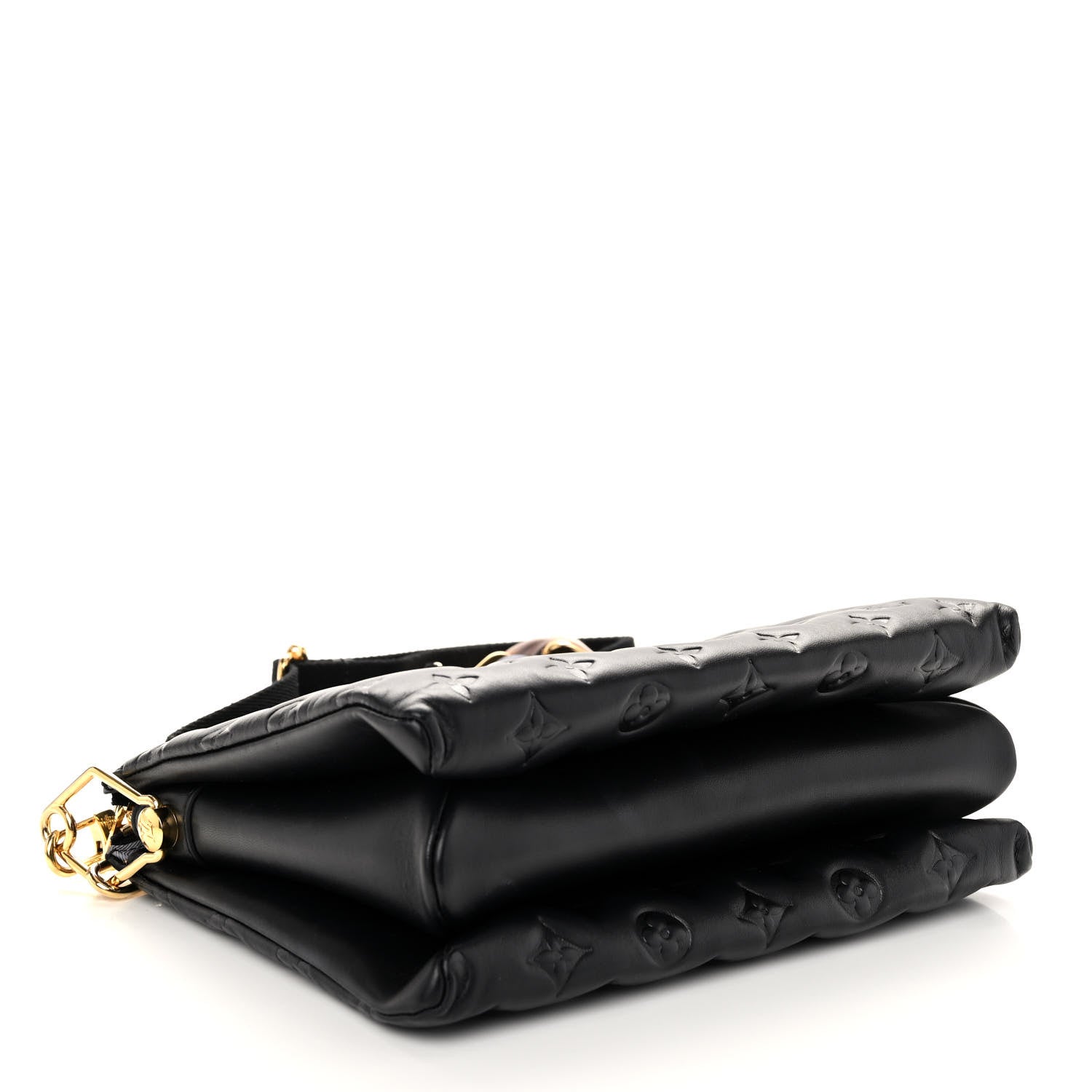 Louis Vuitton Lambskin Embossed Monogram Scarf Coussin PM Black 5 of 13