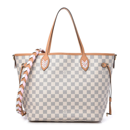 Louis Vuitton Damier Azur Braided Neverfull MM Pink 1 of 9