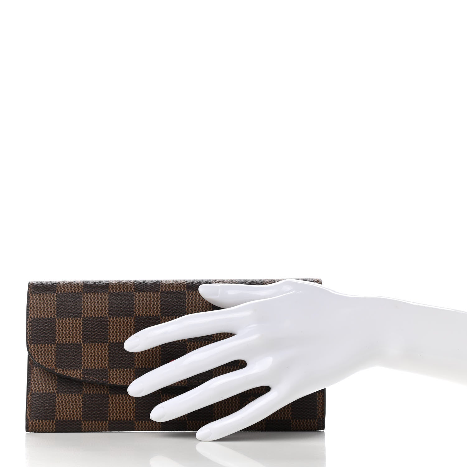 Louis Vuitton Damier Ebene Emilie Wallet Red 2 of 8